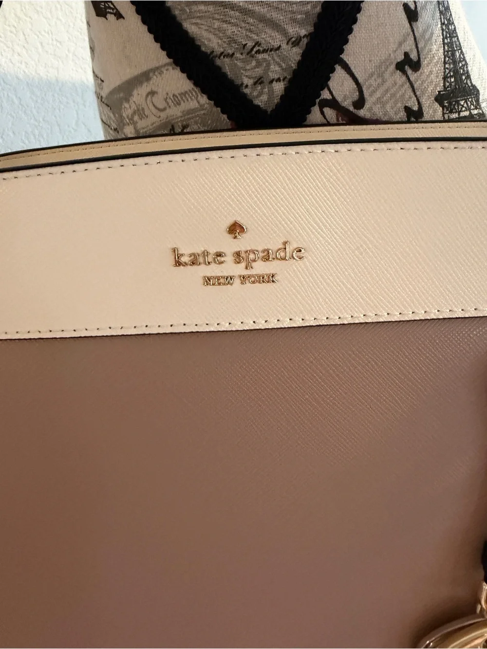 kate spade Two-Tone Tan and Cream Convertible Shoulder Bag